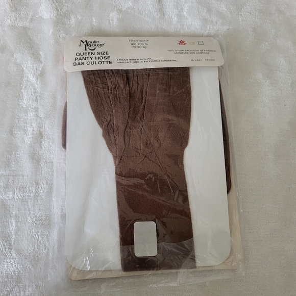Vintage Moulin Rouge Queen Size Pantyhose. 160-200 Lbs. Spice - Picture 5 of 6